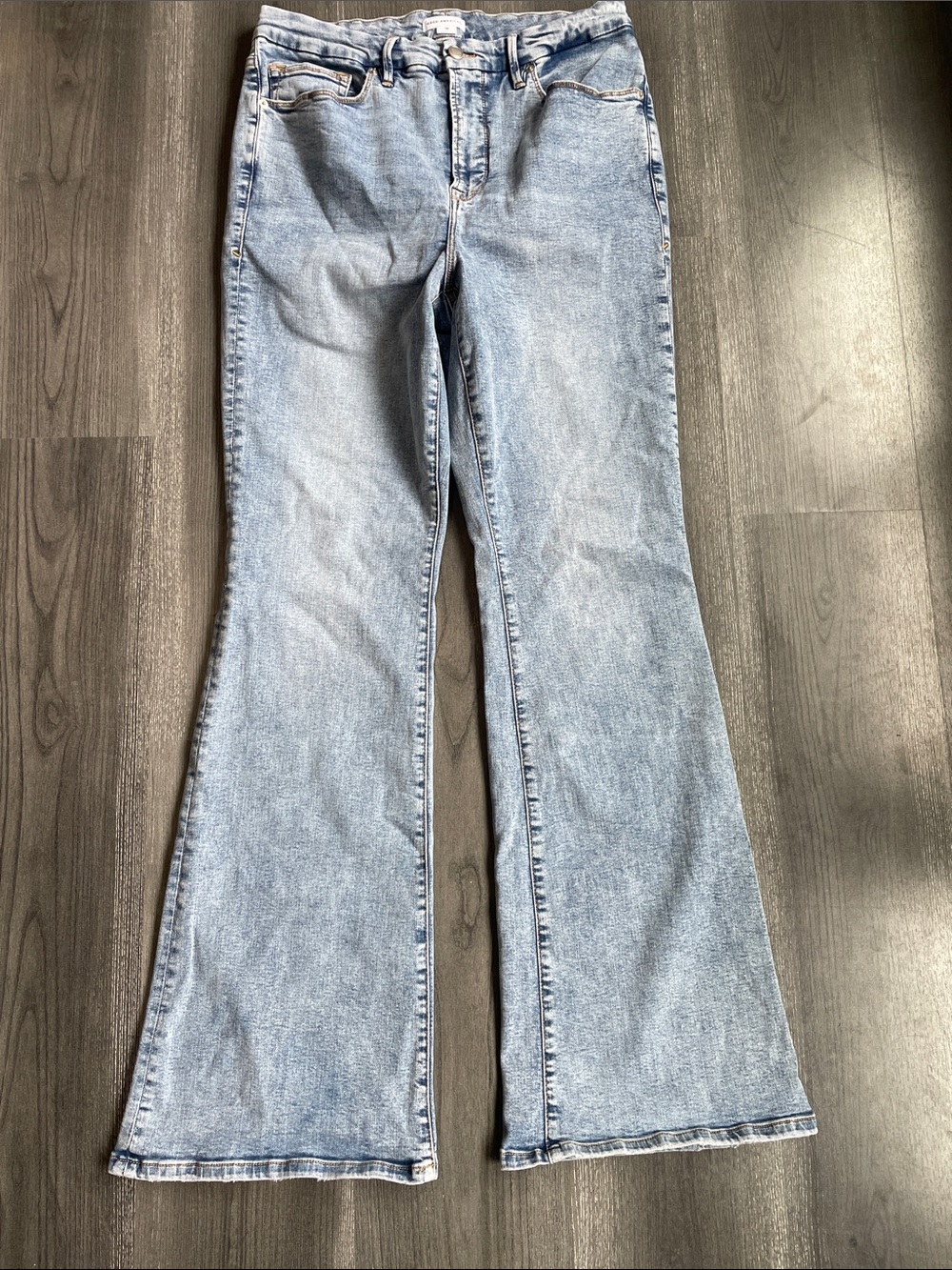 Good American Light Blue Flare Jeans